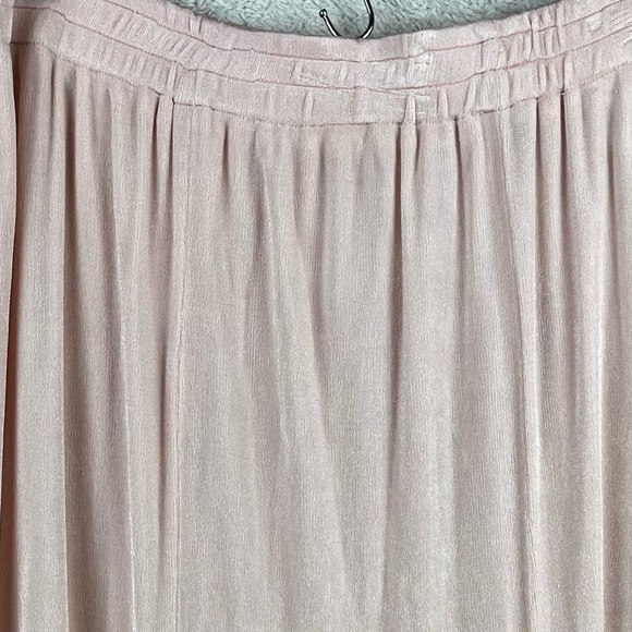 STEPHANIE THOMAS Blush Pink Midi Skirt Sz 20 Swing Shimmer Acetate Made in USA - Picture 15 of 15